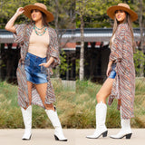 Rust Boho duster with side slits