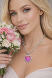 Fuchsia Heart gem stone necklace