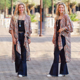 Rust Boho duster with side slits