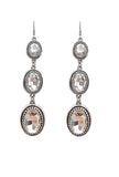 Beautiful Bling Silver Rhinestone 3 Dangle  Earrings