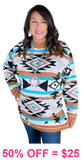XL: Tribal WARM Thick Sweater