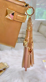 Gold MK Tassel padlock keychain
