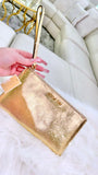 MK Gold snake print wristlet wallet
