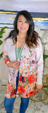 S, M, L Floral long sleeve cardigan