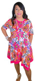 S, M, L Pink Flower, cheetah, dress with pockets