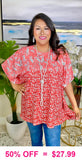 Coral Paisley poncho