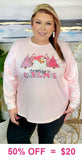 3X Merry Christmas Blush sweatshirt
