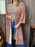 Brown Boho printed duster