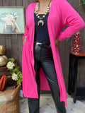 Pink duster cardigan