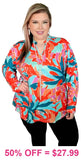 Orange & Turquoise Floral Long Sleeve top
