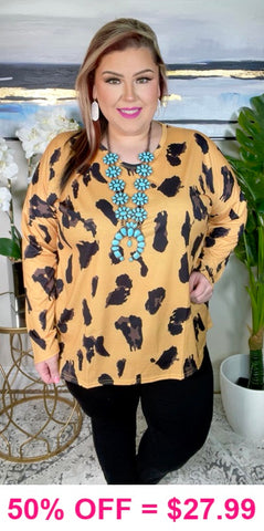 Mustard Leopard long sleeve top