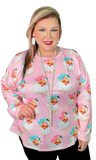3X : Blush Santa Sweatshirt