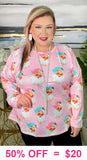 3X : Blush Santa Sweatshirt