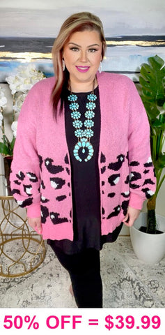 2X/3X : Pink Sweater cardigan