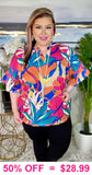 Tropical Flower Multi Color top