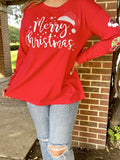Small & Large Merry Christmas sequin patch long sleeves