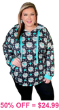 Western concho print Hoodie