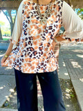 S, L, XL Mustard & Cream leopard top