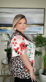 Leopard & Cream Floral flutter top