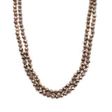 Taupe crystal 60" layering long necklace