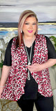 Red, Maroon & White Leopard Vest