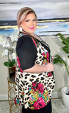 Cream Leopard, Pink Floral, Vest