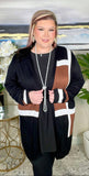 3X : Black brown white cardigan