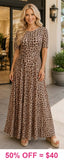 Leopard mesh dress with lining