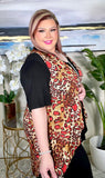 Red & Tan Leopard Vest