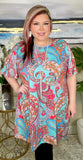 Blue paisley dress