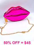 Metallic Pink kiss lips purse