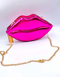 Metallic Pink kiss lips purse
