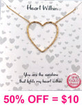 "HEART WITHIN" Gold Open Heart pendant necklace