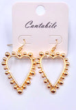 Gold studded heart earrings