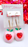 Betsy Johnson Bling Apple earrings
