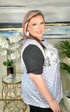 S, L, 2X, 3X : Grey Western & Leopard Top