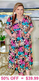 L, XL, 2X, 3X NEW Scroll Print Dress