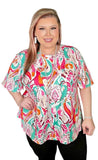 Large : Abstract Paisley top flutter sleeves