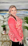 Coral Leopard long sleeve top