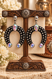 Burnished Silver squash blossom earrings with bling