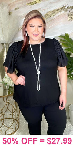 Black top with Georgette sleeves
