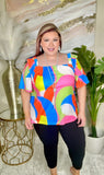 Colorful Square Neck Top