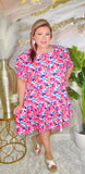 Pink Floral ruffle dress