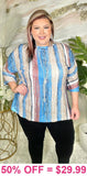 Blue, Brown, knit top