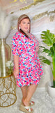 Pink Floral ruffle dress