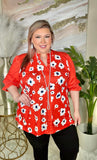 Orange Blouse with Flower print