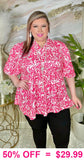 Pink & White design top