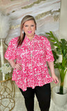 Pink & White design top
