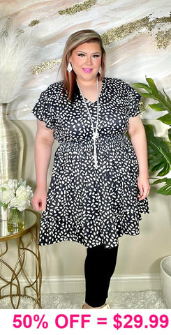 Black & White speckled dress