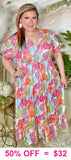 Colorful Tropical print Maxi dress